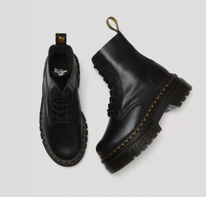 AUDRICK NAPPA LEATHER PLATFORM ANKLE BOOTS MSRP$240 in Black Nappa Great Reviews