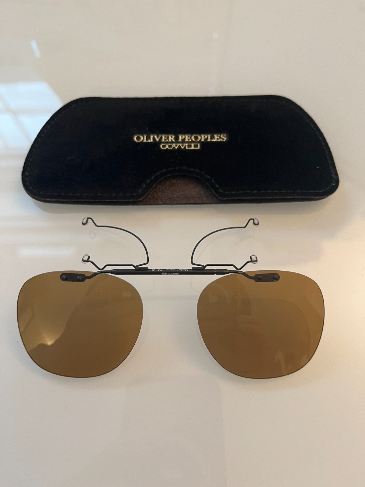 48mm~Brown POLAR~~OLIVER PEOPLES FINLEY 1993 CLIP ON MSRP $264 Steve Carell'sFav