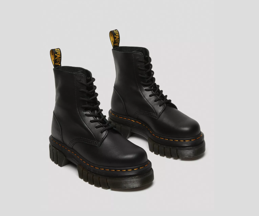 AUDRICK NAPPA LEATHER PLATFORM ANKLE BOOTS MSRP$240 in Black Nappa Great Reviews