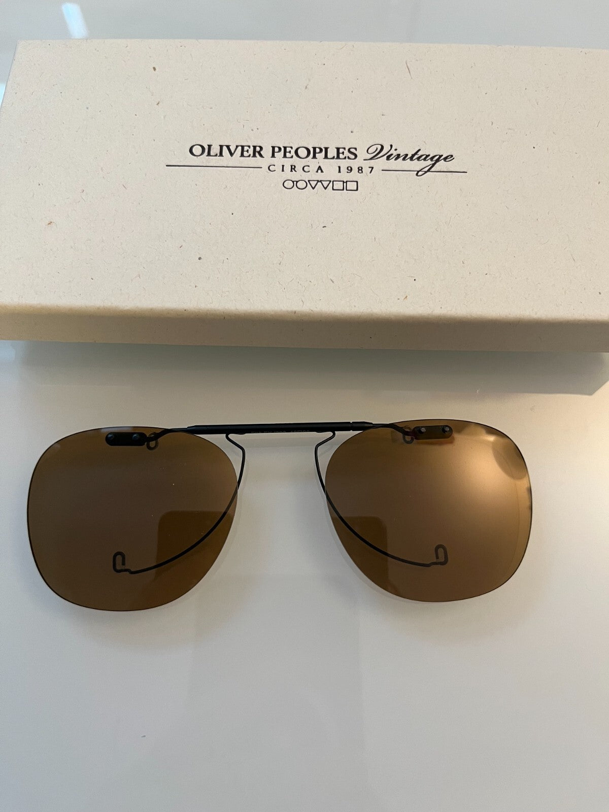 48mm~Brown POLAR~~OLIVER PEOPLES FINLEY 1993 CLIP ON MSRP $264 Steve Carell'sFav