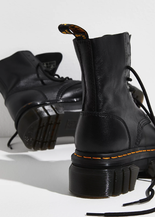 AUDRICK NAPPA LEATHER PLATFORM ANKLE BOOTS MSRP$240 in Black Nappa Great Reviews