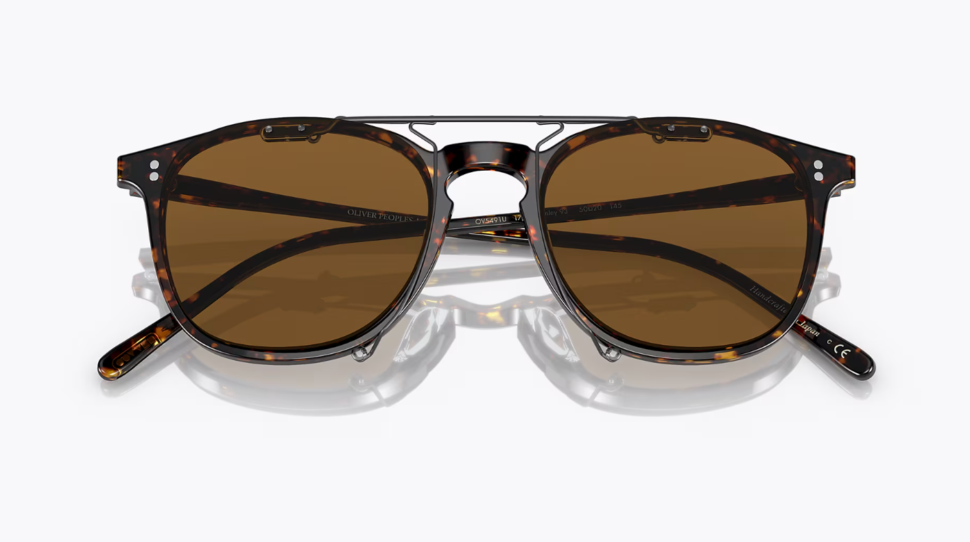 48mm~Brown POLAR~~OLIVER PEOPLES FINLEY 1993 CLIP ON MSRP $264 Steve Carell'sFav