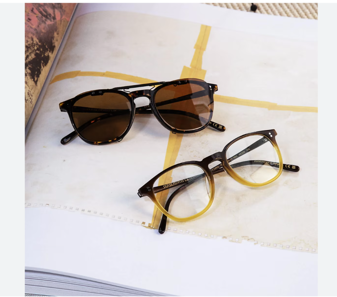 48mm~Brown POLAR~~OLIVER PEOPLES FINLEY 1993 CLIP ON MSRP $264 Steve Carell'sFav