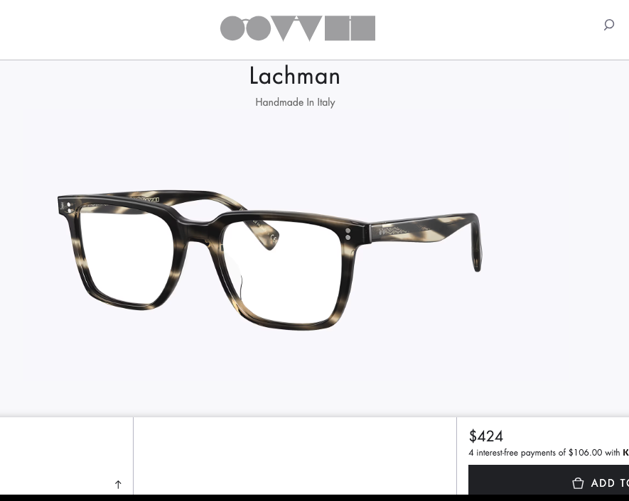 50mm~ OLIVER PEOPLES LACHMAN Optical in Cinder Coco MSRP$397 ROGER FEDERER's Fav